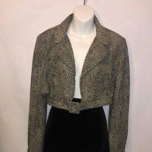 Cropped Printed Gray/Black Jacket (REDESIGNED)